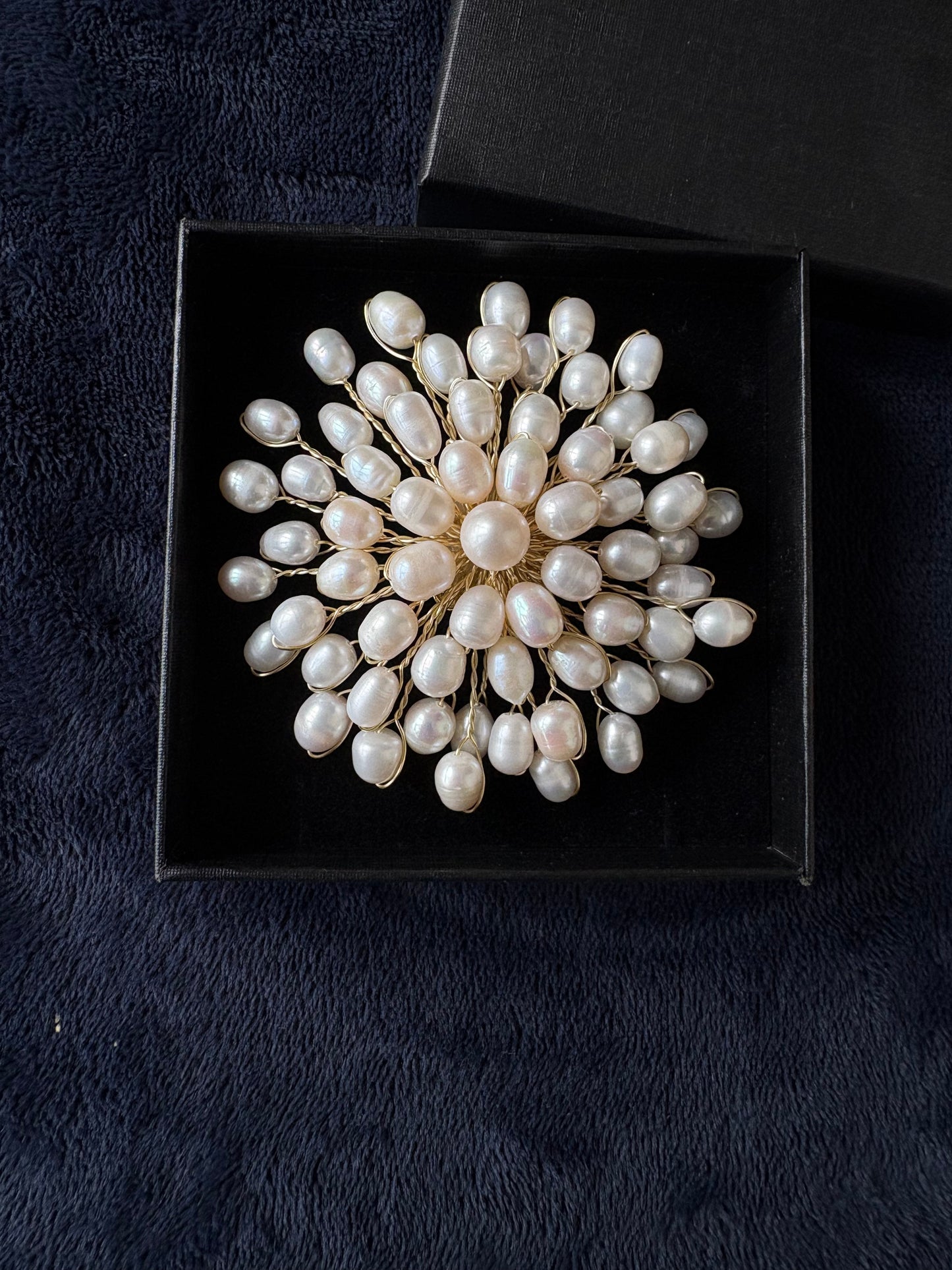 White Freshwater Pearl Fireworks Brooch Pendant