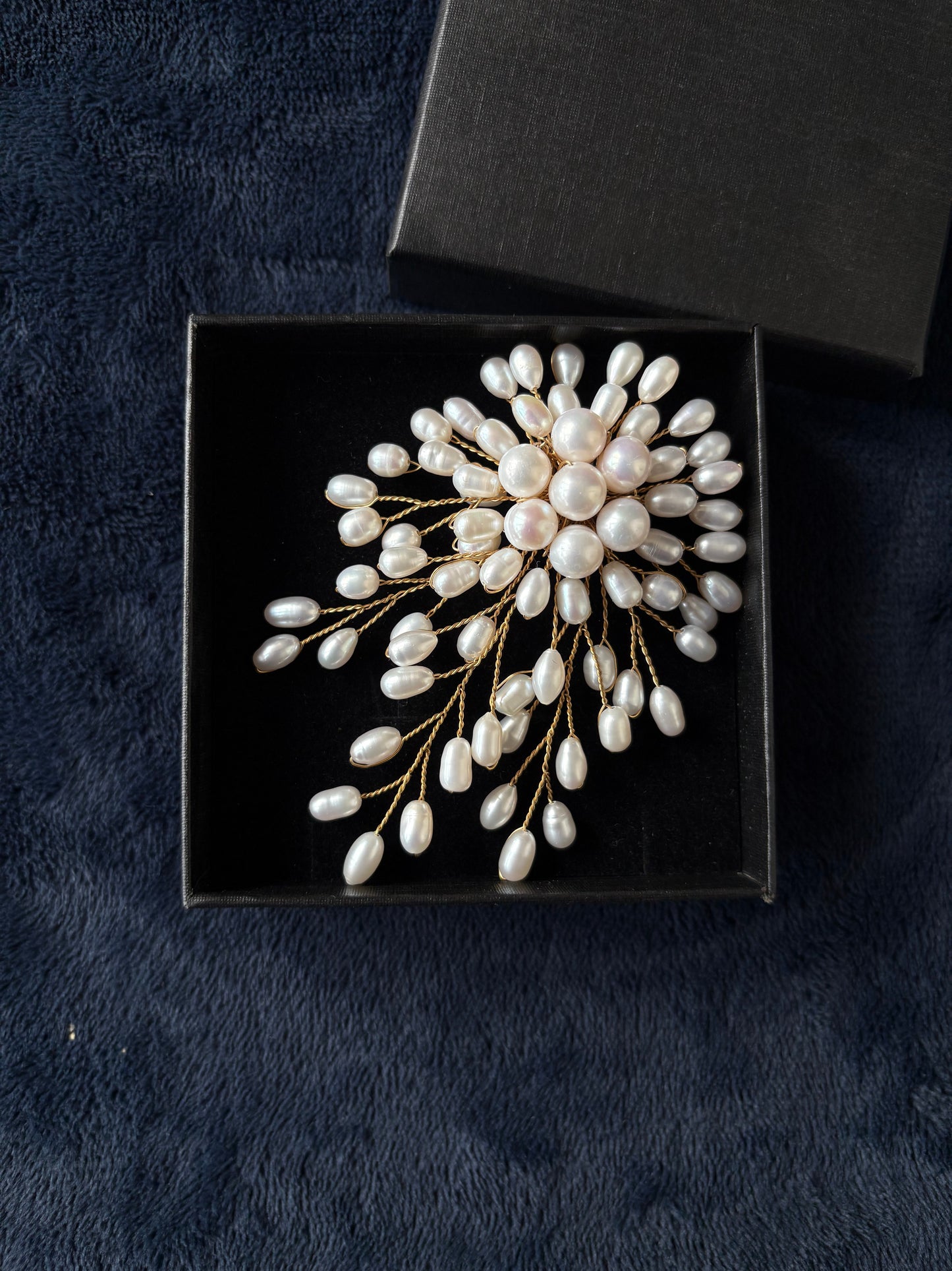 White Freshwater Pearl Flower Brooch Pendant