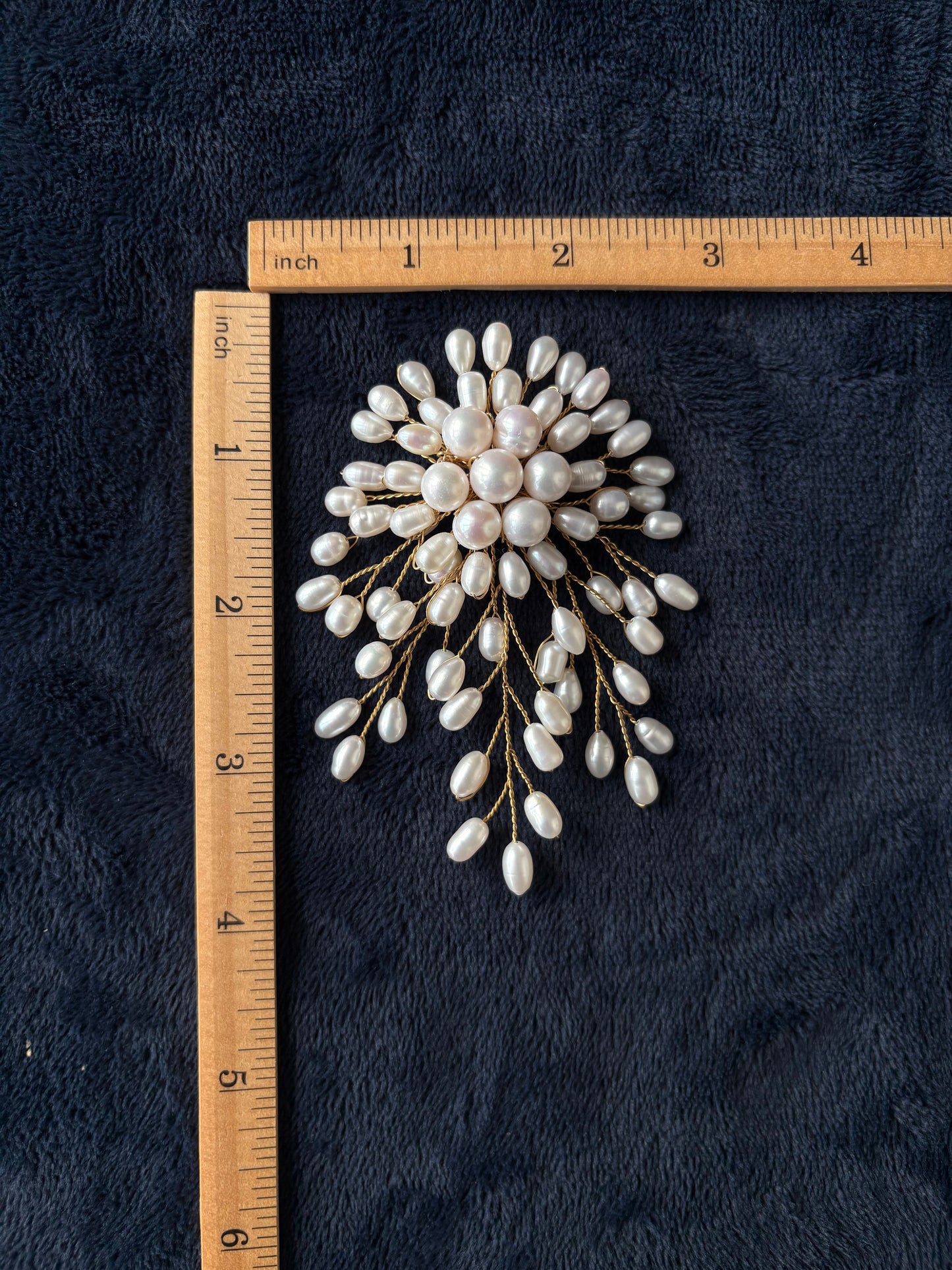 White Freshwater Pearl Flower Brooch Pendant