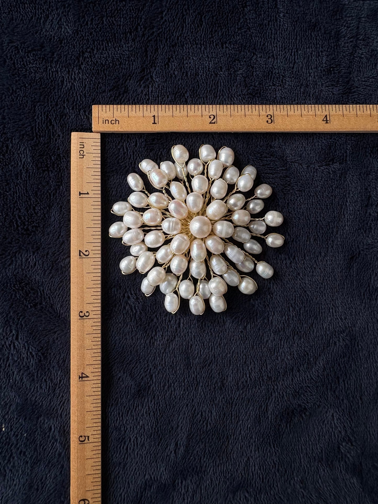 White Freshwater Pearl Fireworks Brooch Pendant