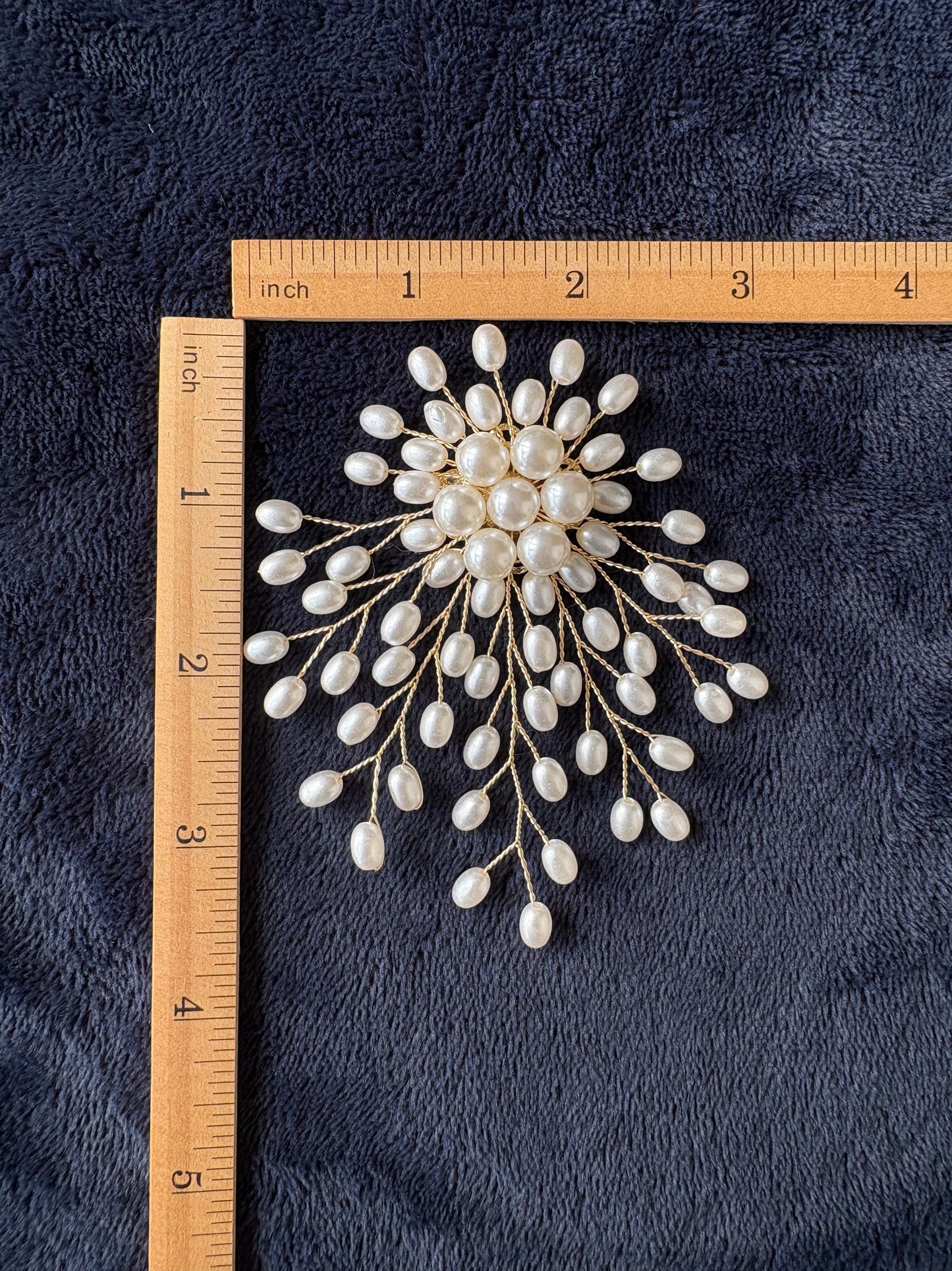 White Artificial Pearl Flower Brooch (Free Gift)